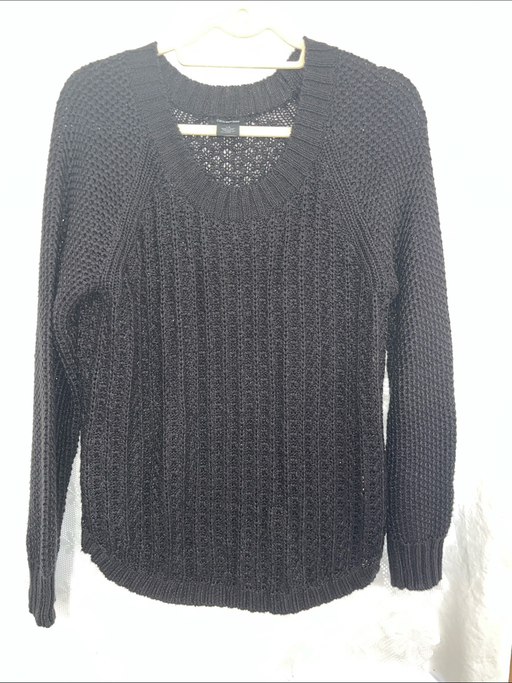 Calvin Klein Jeans Black open Knit Sweater L